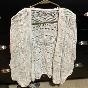 White crocheted pattern cardigan